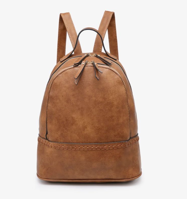 Jen & Co. Elegant Tan Vegan Leather Backpack