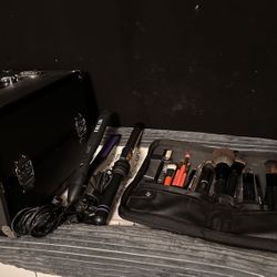 Makeup & Hair Organizer + hair Tools, & Mu Brushes