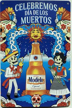 12” x 8” Modelo Metal Sign Blue