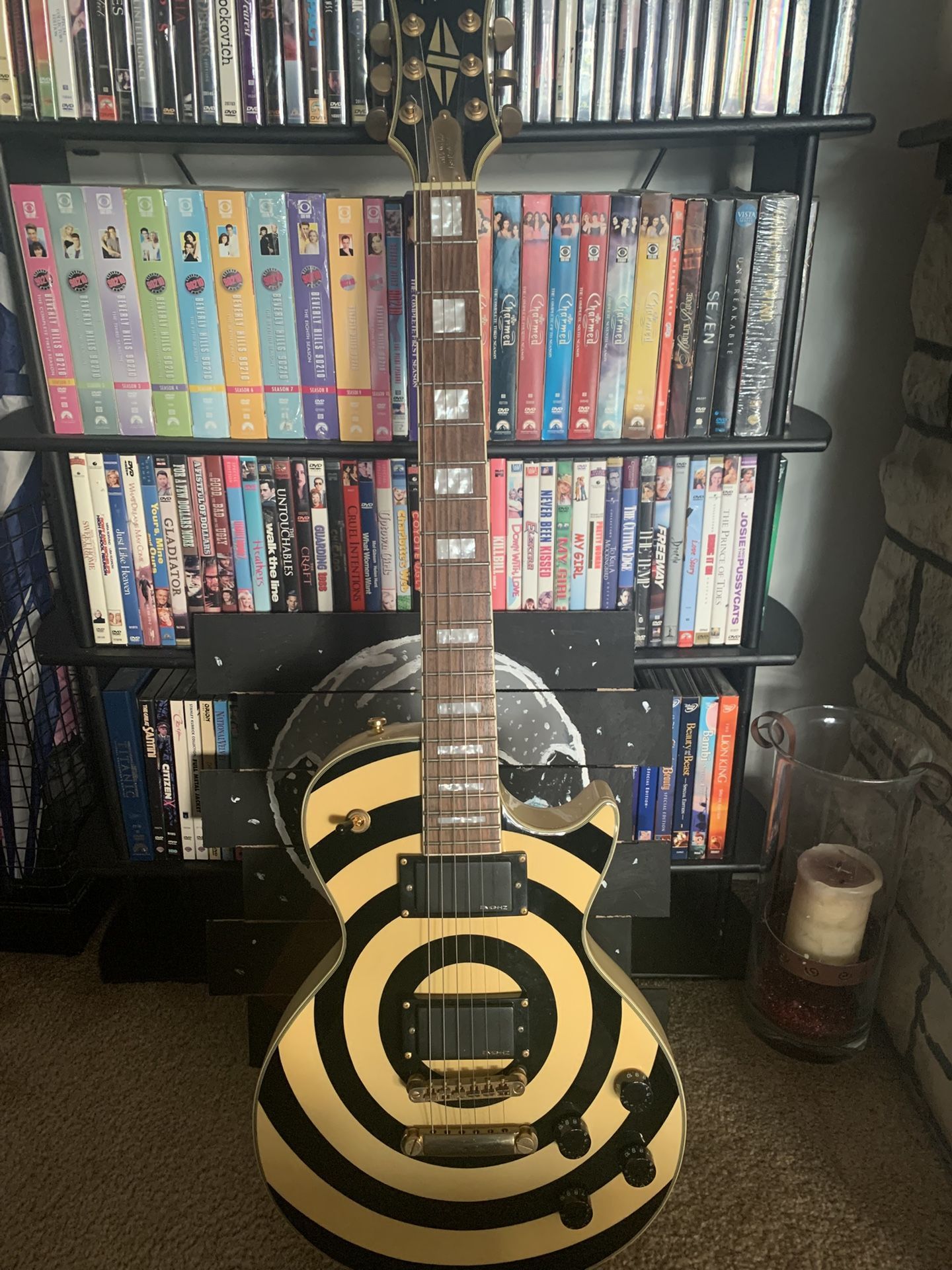 Zakk Wydle Cream Color Bullseye Epiphone Electric Guitar With Soft Washburn Gig Bag