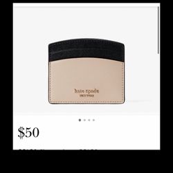 NEW Kate Spade SOLD-OUT Spencer Beige And Black Saffiano Leather Cardholder
