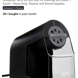 X-ACTO Pencil Sharpener, School Pro Electric Pencil Sharpener, With Six Size Dial, XL Shavings Bin, Black, 1 Count - Heavy Duty, Teacher and School Su