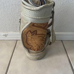 Vintage Leather Mini Golf Bag Liqour Bottle Holder