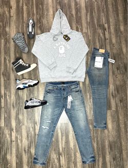 Lanvins With Bape Hoodie And Purple Label Jeans Brand New With Box
