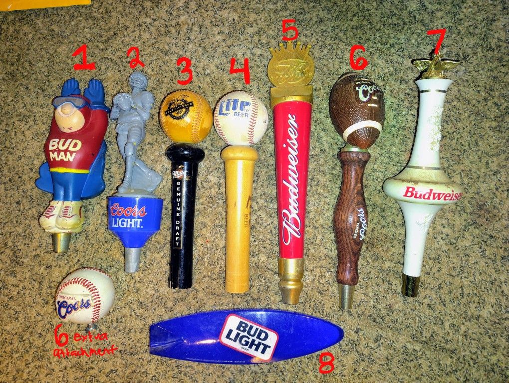 Vintage Rare Tap Keg Handles Bud light Budweiser Coors Coors light Miller light