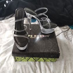 Used Like New Size 7 Clear High Heels 