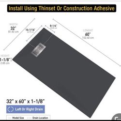 60”x32” SHOWER 🚿 BASE NEW IN BOX