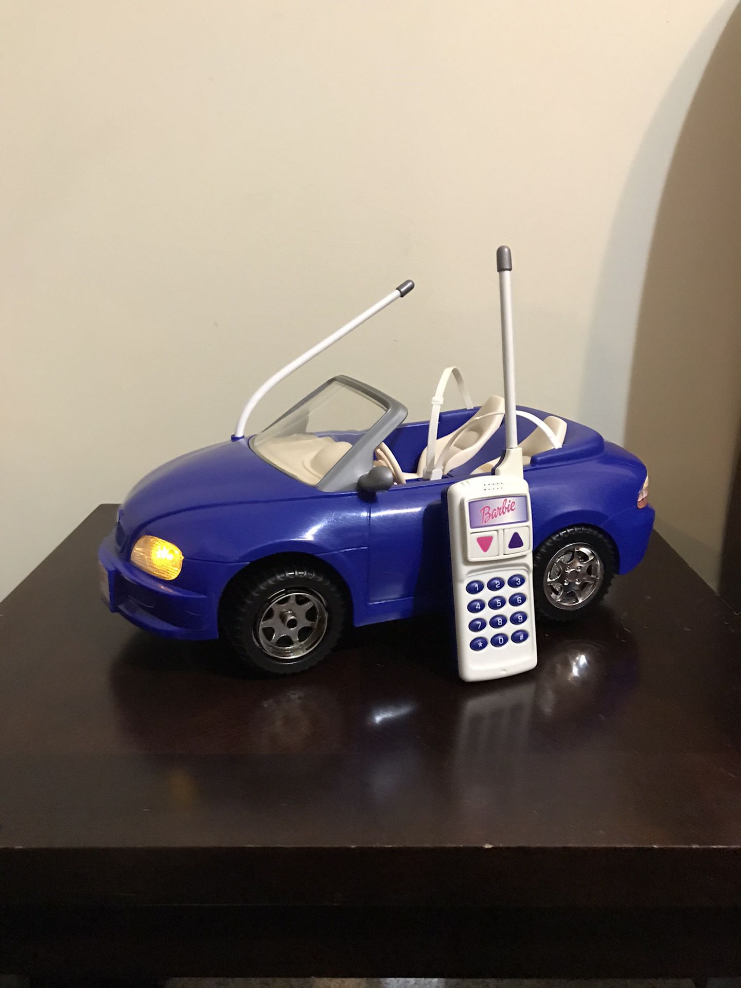 RARE 1999 Mattel Barbie Blue RC Car / Convertible