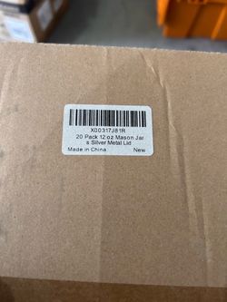 20-Pack 12 oz Glass Mason Jars with Silver Lids (New)