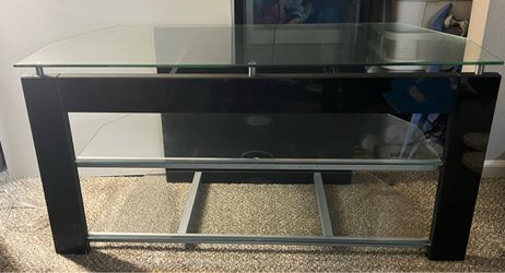Black Metal & Glass Console Table