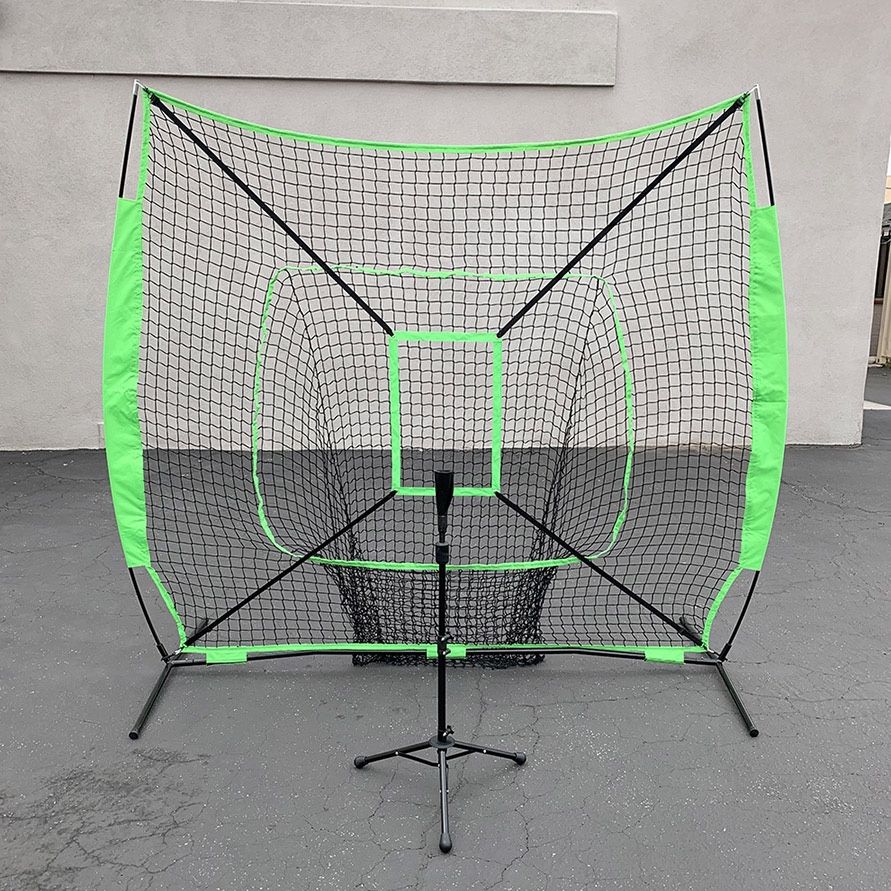 (NEW) $75 Baseball Softball Practice Set (Include 7x7ft Net and Ball Tee) Batting Training