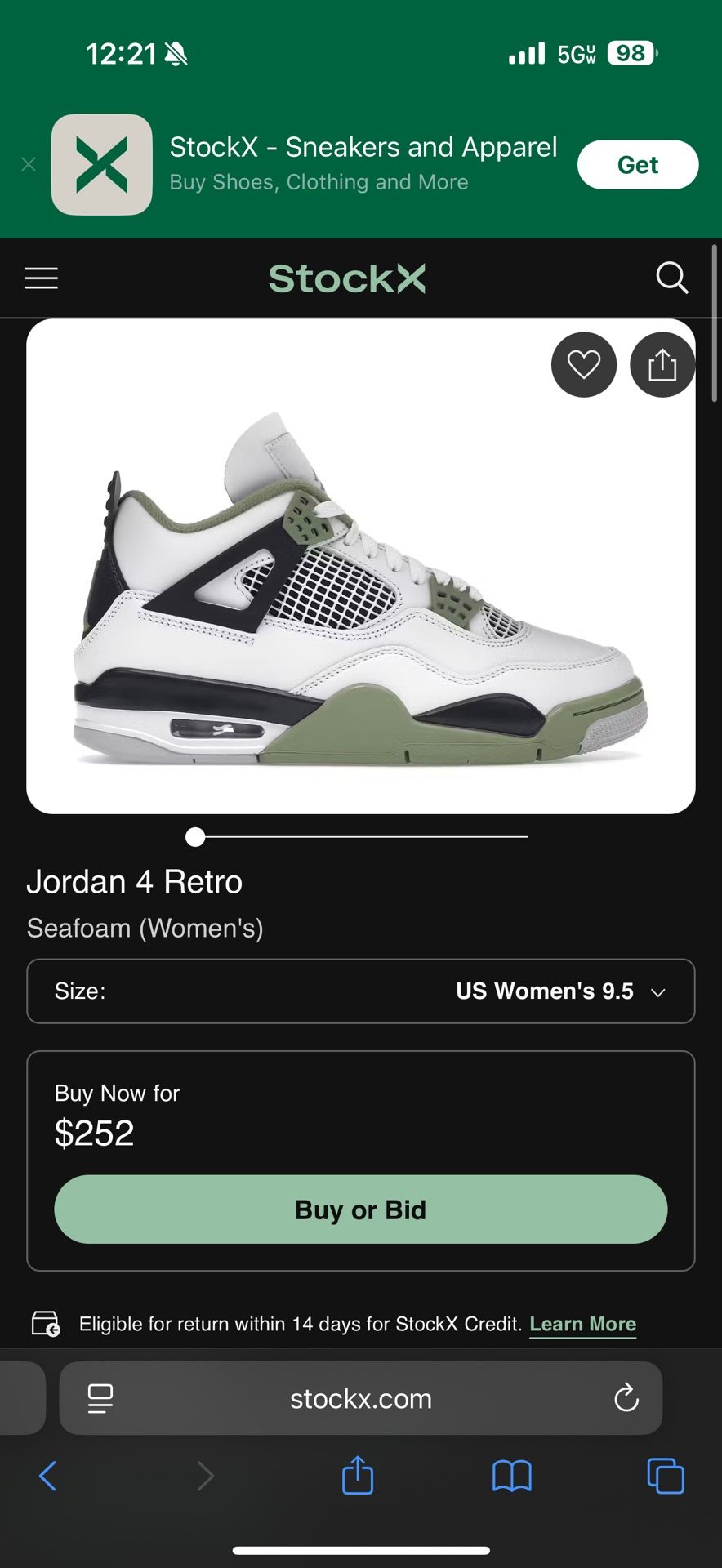 9.5 Woman Jordan Retro 4