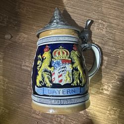 Vintage German Beer Stein W/ Lid 