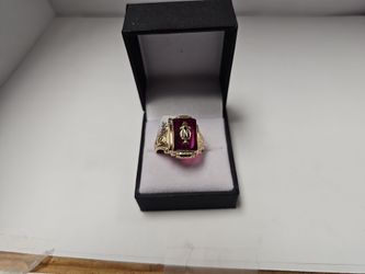 Ruby Red 10k Gold Ring Mens 9'5 Ring Size