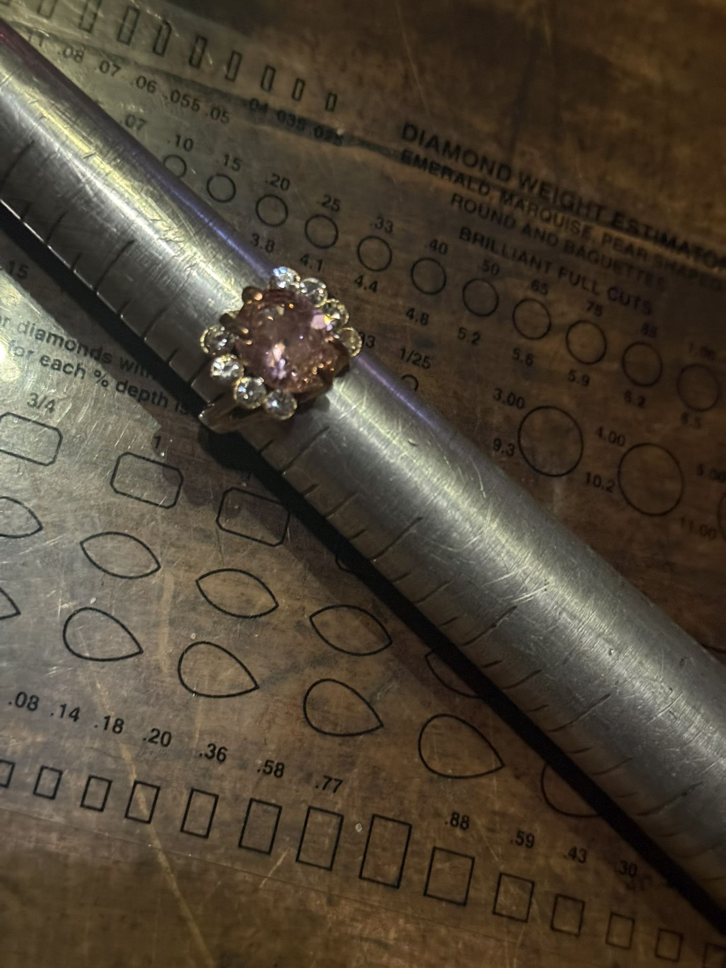 Gold Plated, Austrian Crystal Pink Zirconia, Large Cocktail Ring