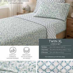 TURNSTYLE Twin XL Reversible Sheet Set – 4 Piece Set