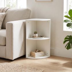 Homy Casa Mandi 2-Tier Wooden Corner Cabinet, Modular Cube Storage Organizer