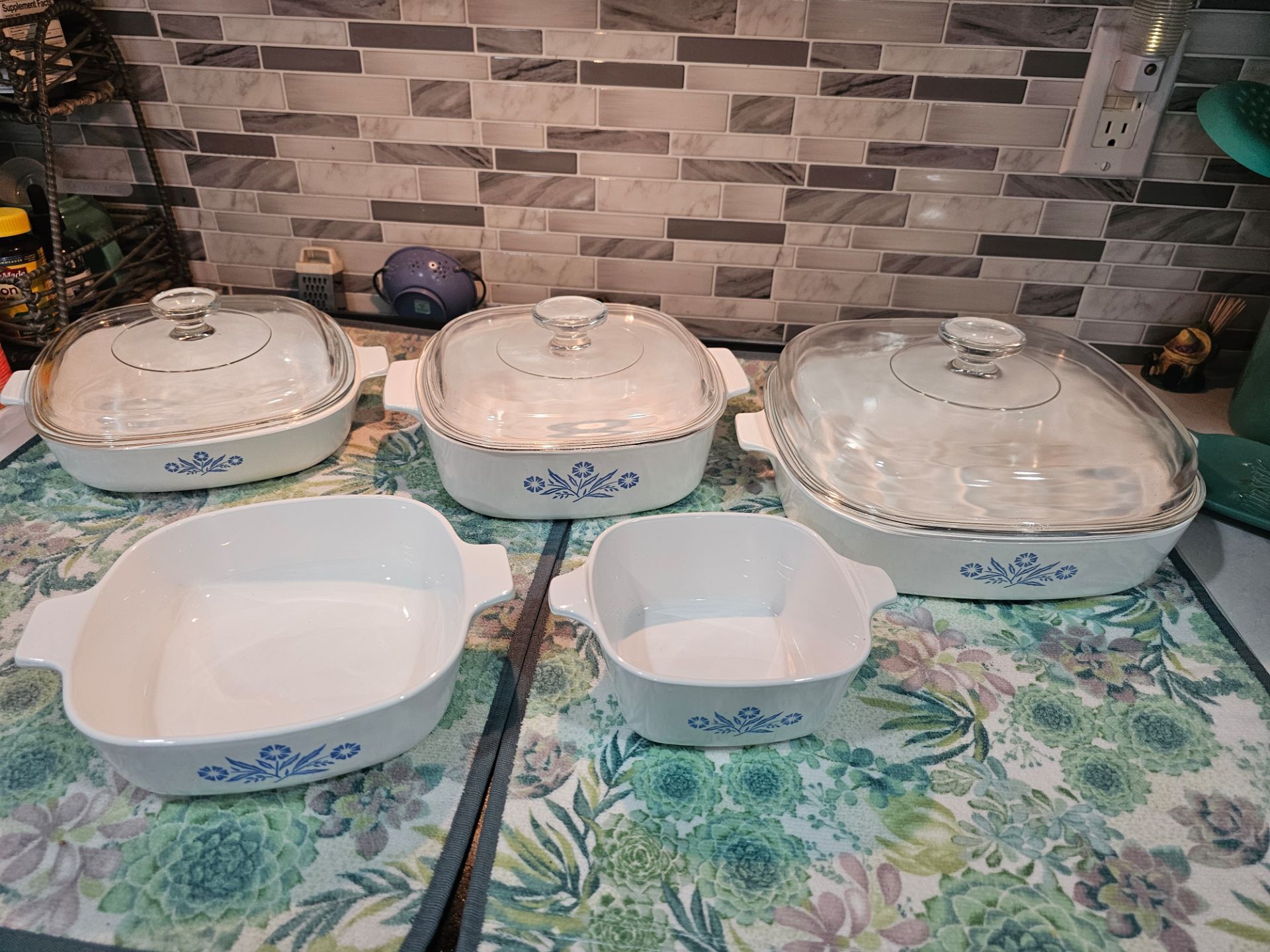 Vintage Corningware Blue Cornflower lot