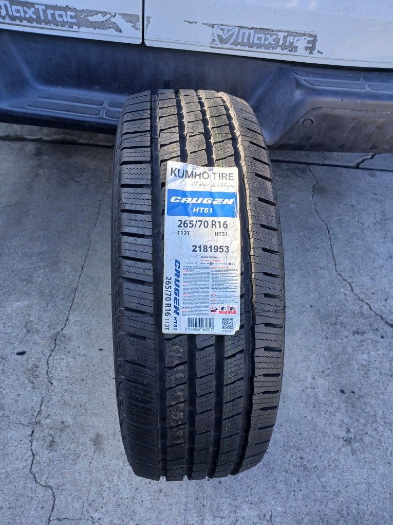 Tires New 265 70R16 Kumho Crugen HT 51 $90 ×install Mount And Balance