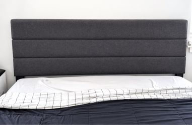 Grey king size bed frame