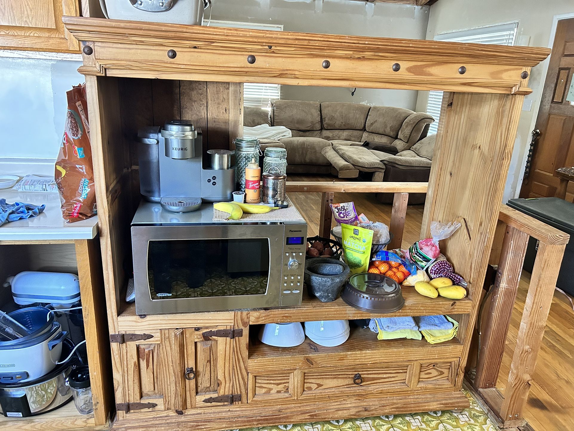 Pine Entertainment Center/Bar/Mini Closet For Baby/Kids Clothes
