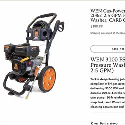 WEN Gas-Powered Pressure Washer