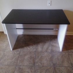 New Desk 27.5"X 48" Black Top with White Panel Sides 