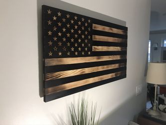 Hand Crafted Wood Flag *rustic*