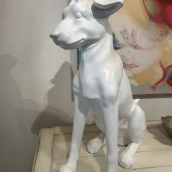 White Dog Statue