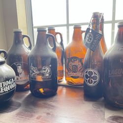 Growlers From Different Breweries 