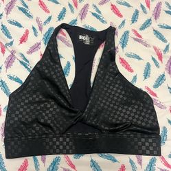 Beach Riot Black Checkered Sports Bra