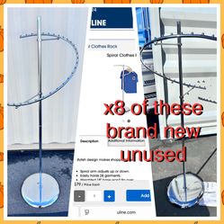Retail/Boutique Spiral Clothing Racks x8 brand new