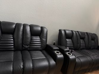 Nexus Black Micro Power Reclining Living Room couch
