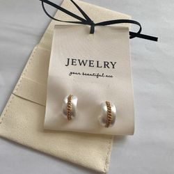 Earrings with Gold Chain – New