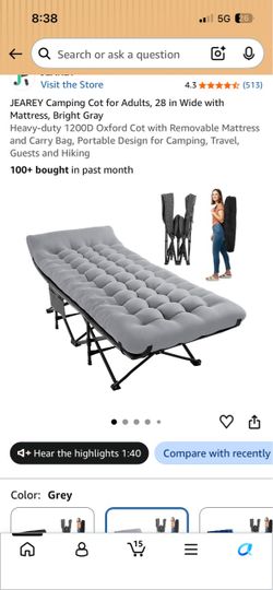Adult camping cot
