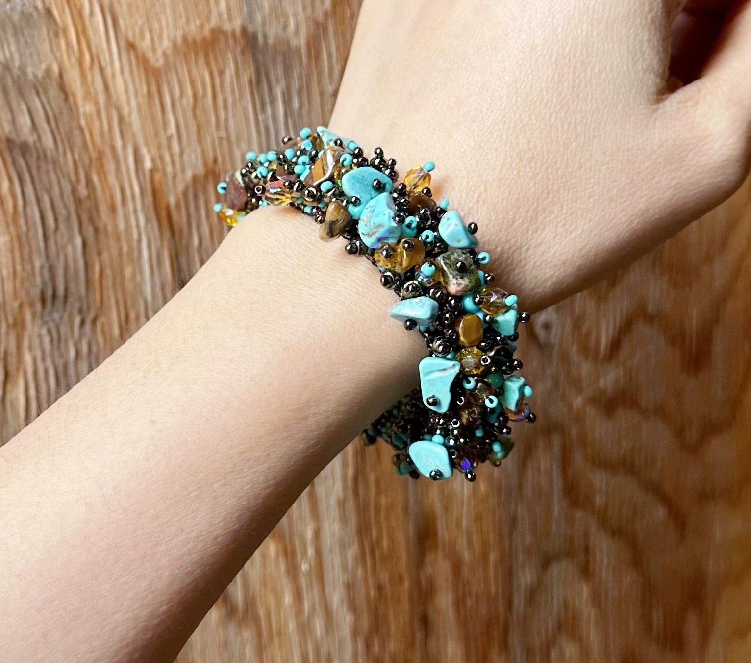 Glass & Turquoise Stone Bracelet