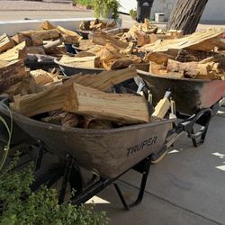 Full Wheel Barrel Of Fire Wood 🪵 