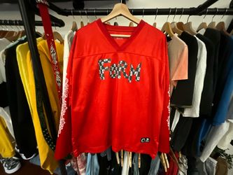 Chrome Hearts x Matty Boy Form Mesh Long Sleeve Jersey Red Checkered Logo V-Neck Size XL