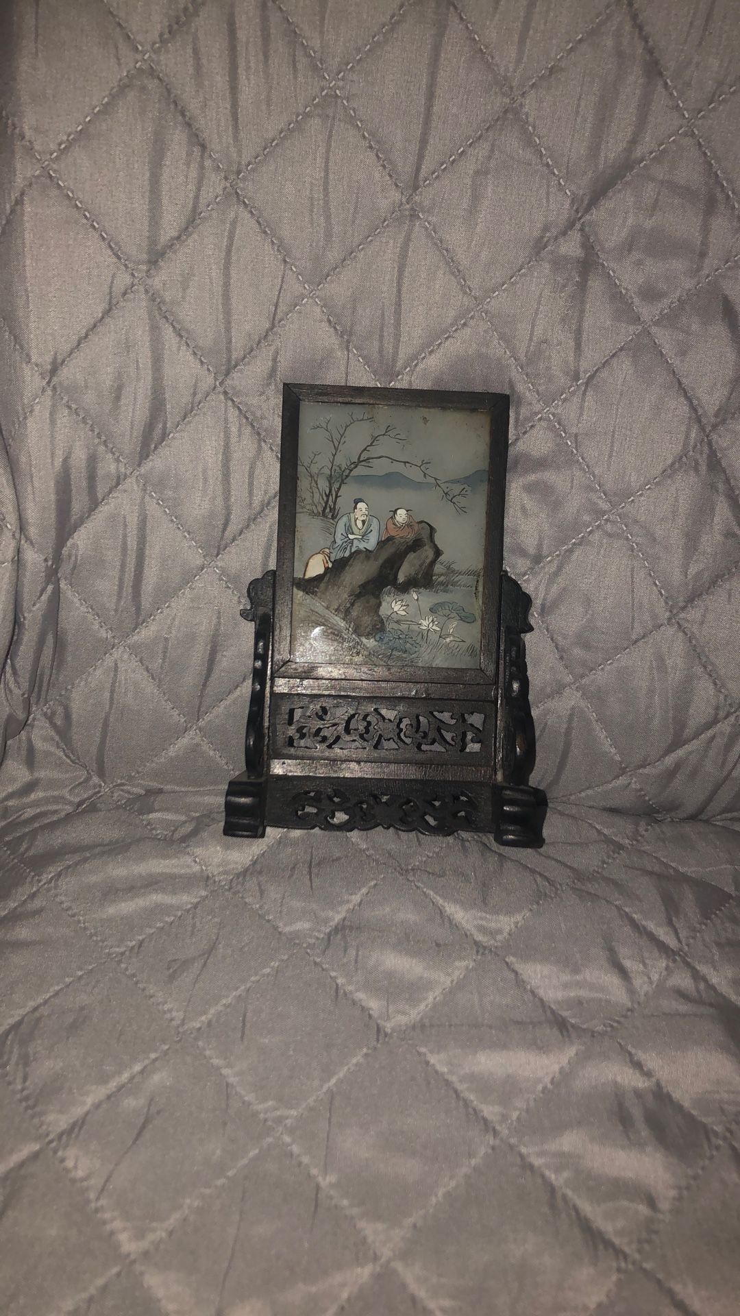 Chinese Antique Porcelain Painted Screen