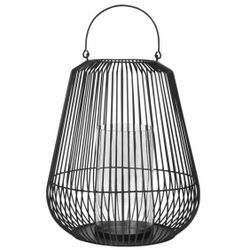 New Blomus 20” W x 24” H 65758 Nidea Iron Lantern, Matte Black Textured