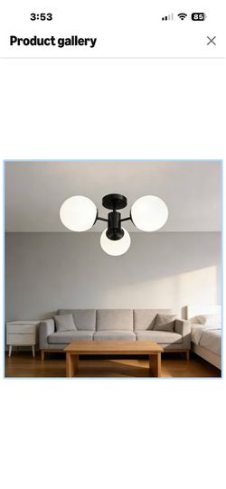 Brand new Modern Black Semi Flush Mount Ceiling Light