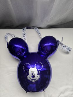 Disney Parks 100 Years Of Wonder Metallic Purple Mickey Mouse Balloon Popcorn Bucket
