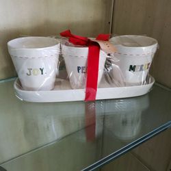 Rae Dunn Christmas Flower Pots
