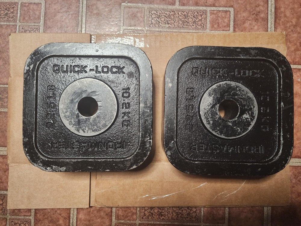 Trade Only: 22.5 lb Ironmaster Quick-Lock Plates – 1 Pair
