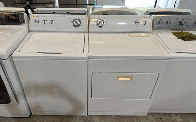 Whirlpool Washer & Dryer Electric White XL Capacity
