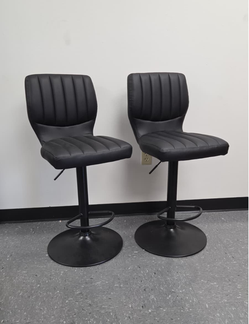 Black adjustable barstools