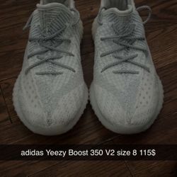 yeezy boost 350, size 8, gray and white 