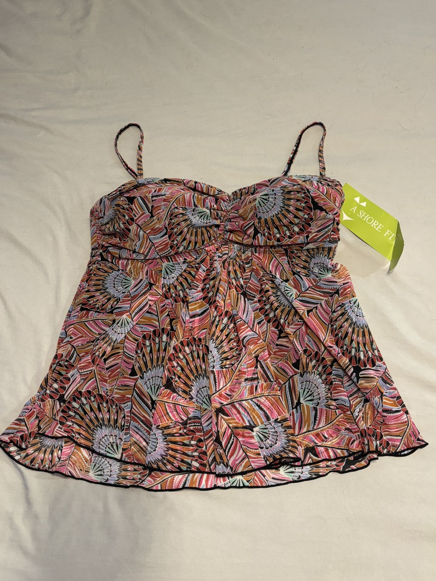 Women’s Tankini Swimsuit Bikini Floral top size 14
