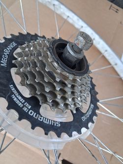 26” Rear aluminum Bike Wheel with Shimano MegaRange 7-Speed Freewheel