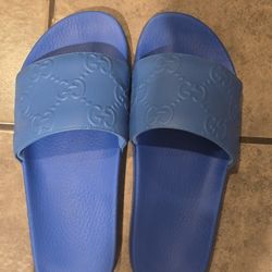 Blue Gucci Slides (US 12) - Mens